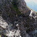 Breve cengia attrezzata sotto la Punta del Lago