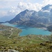 si sale verso il Lagalb ... panorama sul Passo del Bernina e i suoi laghi