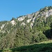 Steep cliffs below the southern edge of Ochsenfeld (the fence marking the end of the pasture is barely visible when zoomed in)