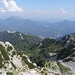 Blick vom Steinernen Jäger auf den Anstiegsweg vom Monte Lussari
