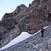 Einstieg zum Gipfelanstieg beim Schneefeld