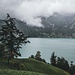 verregneter Vierwaldstädtersee auf der Fahrt zum Nufenenpass