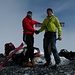 Silvan und ich beim Gipfelkreuz vom Tödi 3614m 