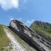 Die direkte Besteigung des markanten Felskopfes, es ist Punkt 2141, bereitet auch dem erfahrenen Alpinwanderer Kopfzerbrechen. Glücklicherweise gibt es auf der Nordseite eine Umgehung.