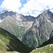 Blick auf Hohe Geige und Puitkogel vom Abstieg von der Kaunergrathütte.