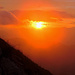 Pünktlich zum Sonnenaufgang auf dem Gipfelaufbau.