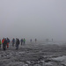 In dichtem Nebel auf dem Gletscher