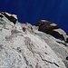 Steile Kletterei auf die Pointe Mediane - früher mit IV bewertet, heute würde man die Schwierigkeiten höher bewerten!