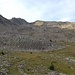 Im Vallon de la Braisette. In der Mitte ist der Col de Cime Plate gut erkennbar. Rechts davon das Gipfelziel, der Cime Plate. Links davon der Tête de la Clape (2790 m).