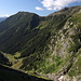 Im Aufstieg aus dem Valea Rea zur Portiţa Viştei - Rückblick ins schöne Tal mit dem Ausgangs- und Endpunkt unserer Tour.