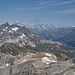 Tignes mit Mont Pourri, Mont Blanc und Grandes Jorasses