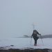 Hans im Nebel kurz vor dem Gipfel