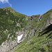 Im Aufstieg aus dem Valea Rea zur Portiţa Viştei - Abermaliger Blick zum obersten Wasserfall, Cascada Văii Rele.