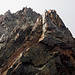 Blick zum Gipfelaufbau des Jegihornes, mit dem schwierigsten Teil des Klettersteiges.