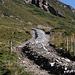 The marked trail follows the unpaved road which goes up to Alp Schmorras. At the moment road construction is ongoing, so taking the mountain bike may not be a good idea, even if it is a marked bike trail.