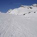die Lüsener Spitze zeigt sich; auch ein sehr beliebtes Skiziel; ganz links zeigt sich unser Berg