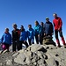 4 Einsiedler Clubmitglieder - verstärkt seitens SAC Huttwil und Gotthard - auf dem Gemsfairenstock, anlässlich der Projekttour Rund Loch