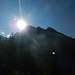 Die Sonne steht genau über dem Rappler, den ich zwei Tage zuvor über den Nordwestgrat bestiegen hatte.