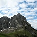 Aggenstein-Nordansicht, die schiefe Ebene unterm Gipfel ist der Lange Strich