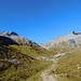 Hochebene Euloi, der Aufstieg führt nach links zum Col de Fenestral