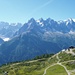 die Aiguilles von Chamonix,links das Vallee Blanche