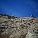 La placca rocciosa sulla cresta tra la Tete Fenetre e il M.Fourchon.