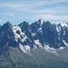 die berühmten Aiguilles von Chamonix,ganz links Dent du Geant