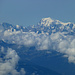 Gipfelpanorama Richtung Montblanc: von links u.a. Grandes Jorasses, Aiguille Blanche de Peuterey, Mont Blanc und Aiguille Verte