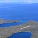The view from the top: Cascade Lake (front) and Lake Tahoe with Emerald Bay