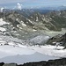Tiefblick über den Glacier de Moiry zur Hütte