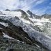 Ausblick über den wilden Glacier de Moiry zu Dent des Rosses, Pointes de Mourti und Tsa de l'Âno