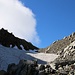 Sogar ein Schneefeld konnte sich in der Fuorcla da Ramosa (2649m) den ganzen Sommer durch halten.