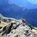 Auf dem Weg zur berühmten Gipfelschneide: Vorsicht ist geboten!