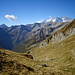 Dal Colle d'Egua veduta verso la Val d'Egua e il Monte Rosa.
