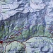 Blau die Route. Das letzte Mal blieb ich zwischen Untere und Obere Überluthalpe auf dem Alpweg, heute bin ich dem (neu?) markierten alten Alpweg gefolgt