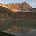 Monte Adamello spiegelt sich im Lago Venerocolo am Rifugio Garibaldi