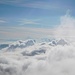 Mare di nuvole e il Monviso in lontananza...