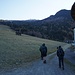 Am Ende vom Dorf starten wir auf einem Almweg, biegen aber recht bald auf einen Pfad ab der links den Wiesenhang emporzieht.<br />