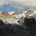 Blick auf den Pers-Gletscher und den Piz Trovat, auf den wir den Klettersteig nehmen werden.