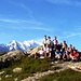 Il gruppo davanti al Monte Bianco
