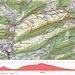 Karte und Höhenprofil meiner Wanderung über die drei Hügel Chräiegg (926m), Dürstelberg (1037m) und Ruchen (1123m). Den Ruchen hatte ich schon zwei Mal vor einigen Jahren besucht.