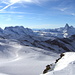 Blick auf Breithorn und Matterhorn