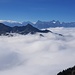 .... und eine herrliche Aussicht auf die Berge und das Nebelmeer