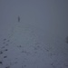 Dominik bei Nebel und Schneefall auf dem Gipfel vom Höchgrat (2019m).