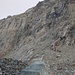 Blick vom Gletscher hinauf zur Konkordiahütte