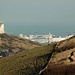 Blick zurueck Richtung Faehrhafen von Dover.