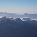 Allgäuer Berge über dem Nebelmeer und dem Danielkamm