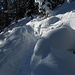 Schneekuppen säumen den prächtig gespurten Alpsteig.