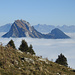 Aussicht vom Gross Aubrig auf das Nebelmeer