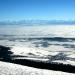 Aussicht vom Chasseral (1607,4m) über das Nebelmeer zu den Berner Alpen.
